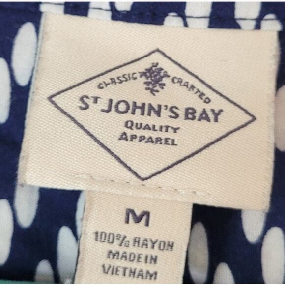 St Johns Bay Chevron Tassel Tie Blouse Boho High Low Hem Medium - Picture 4 of 7